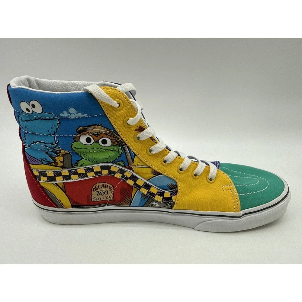 Vans Sesame Street High Tops Oscar Big Bird Cookie Monster AOP Sneakers 12.0